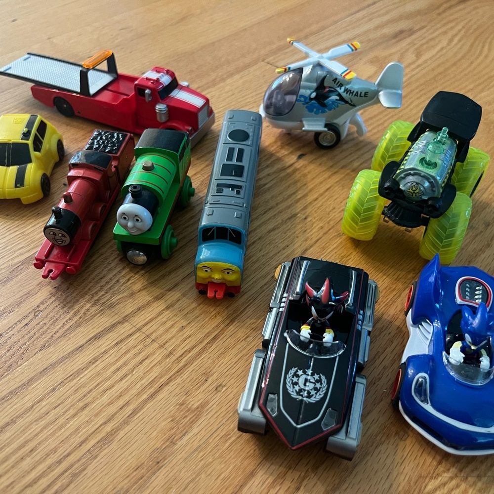 - Sonic cars and Thomas trains